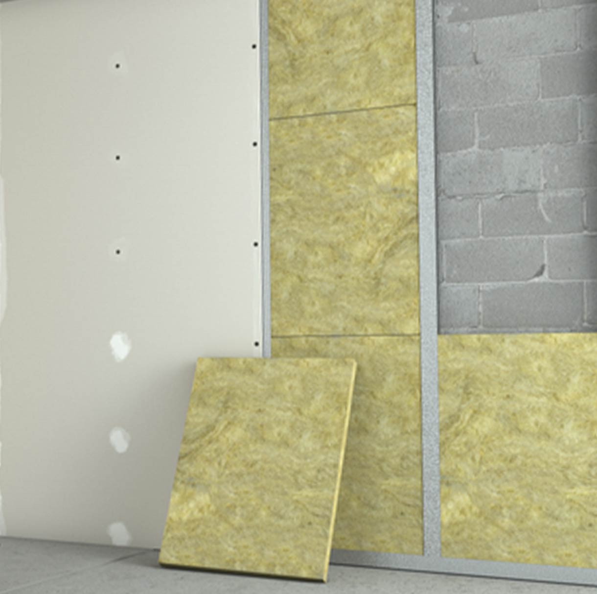 Square of wall insulation material for effective insulation.